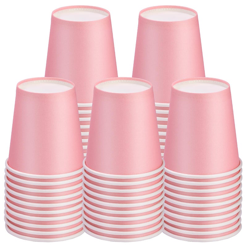 Huaiid 3 oz 50 Packs Small Paper Cups Mouthwash Cups  Bathroom Pink - Image 1