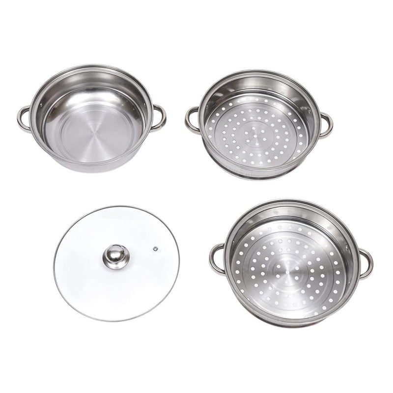Thickened Multipurpose Food Steamer Pot 3 Tier for Vegetables Buns Soup Gas Electric Stove - Image 2