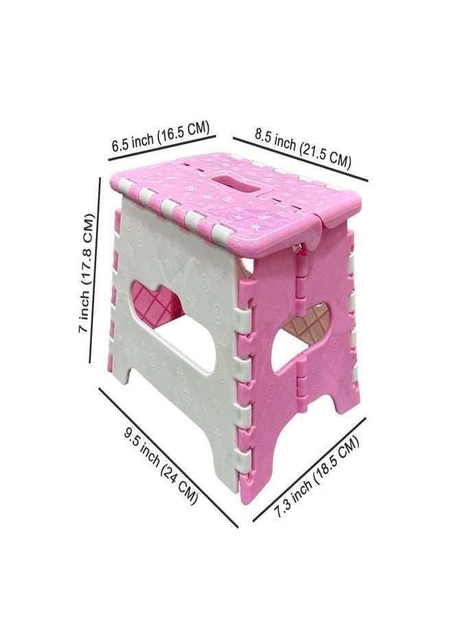 RIDHMIN Folding Step Stool for Kids (Multi Colour) Baby Stool Non-Slip Folding Stools with Portable Handle, Compact Plastic Foldable Step Stool for Bathroom,Bedroom, Kitchen - Image 4