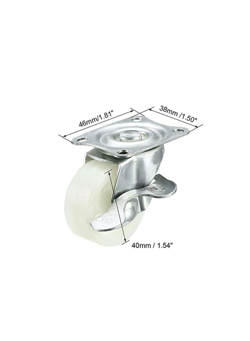ABBASALI Swivel Caster Wheels 1.5 Inch 40mm Wheel Top Plate Caster with Brake  - Image 2