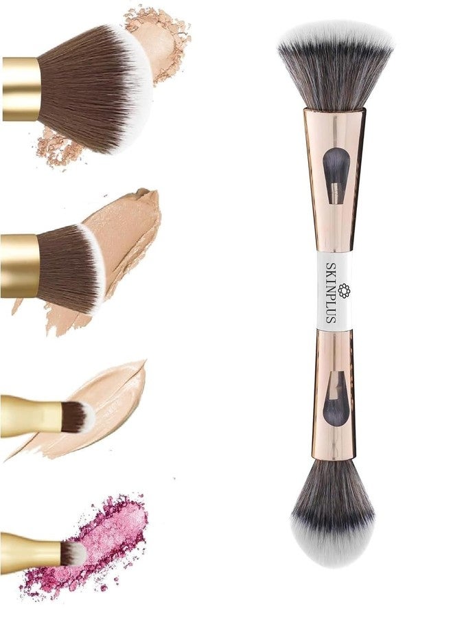 Erico 4 in 1 Travel Makeup Brush Set, Dual-Ended with Foundation, Powder, Eyeshadow Blending and Flat Brush, Ultra-Soft Cruelty-Free Bristles - Image 1