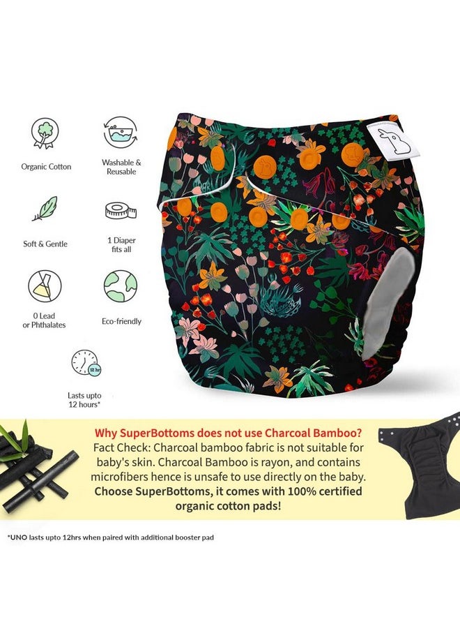 Superbottoms New Uno Freesize Cloth Diaper | Cloth Diaper For Babies 3M To 3Y | Washable & Reusable Cloth Diaper | Comes With Cloth Diaper Insert | 1 Diaper And 1 Organic Cotton Soaker  - Image 5