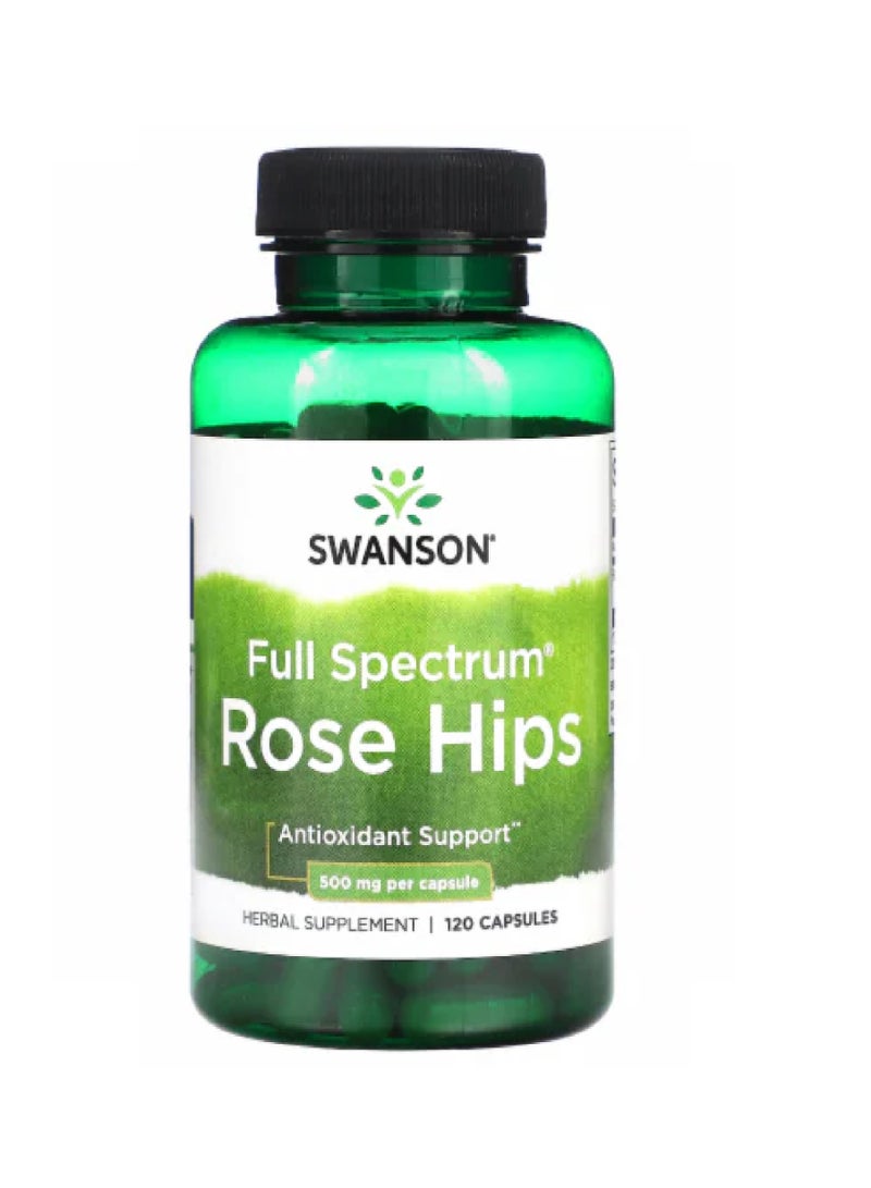 Swanson Full Spectrum Rose Hips 500 mg 120 Capsules
