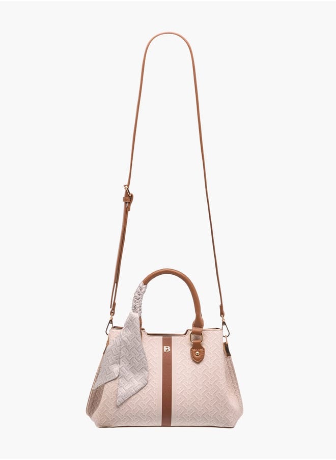 Flora Bella By Shoexpress - Womens Colourblock Tote Bag With Zip Closure And Scarf Detail - Image 1