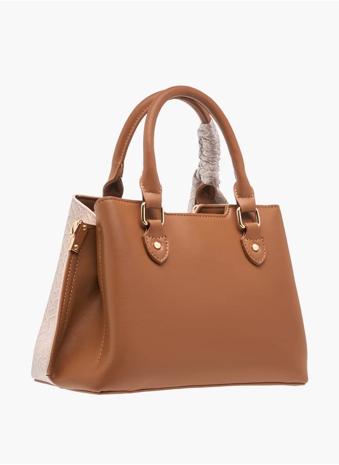 Flora Bella By Shoexpress - Womens Colourblock Tote Bag With Zip Closure And Scarf Detail - Image 1