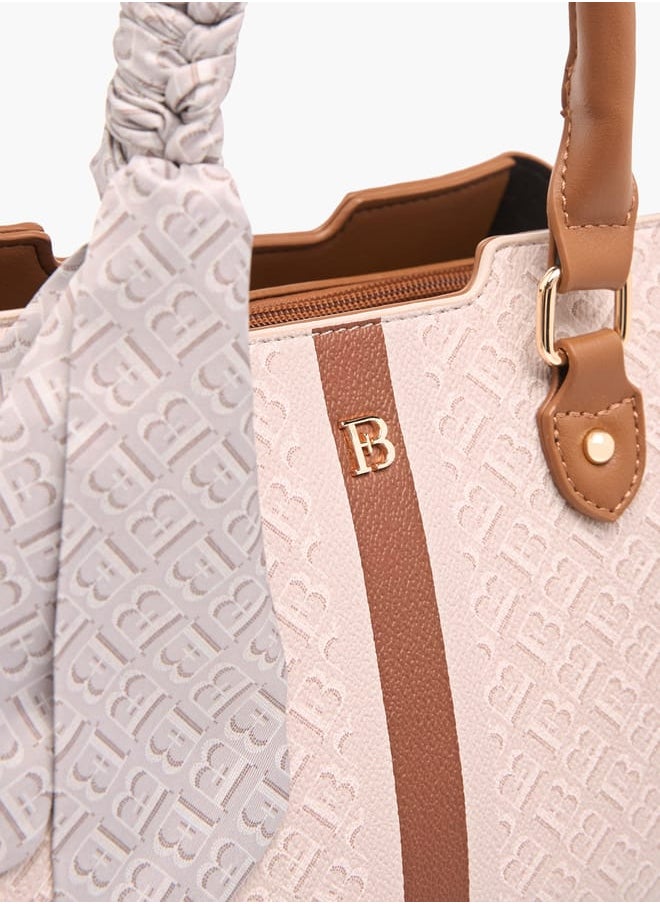 Flora Bella By Shoexpress - Womens Colourblock Tote Bag With Zip Closure And Scarf Detail - Image 1