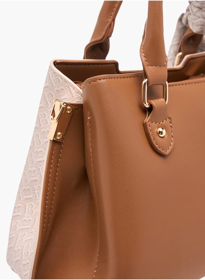 Flora Bella By Shoexpress - Womens Colourblock Tote Bag With Zip Closure And Scarf Detail - Image 1