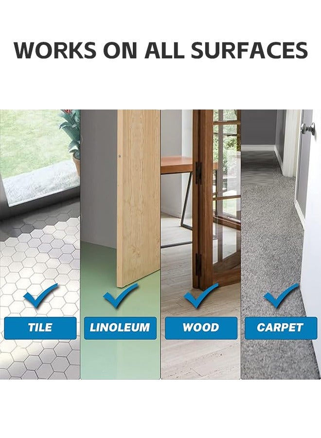 4 قطع من سدادة الباب مع دعامة، إسفين أمان مطاطي لأسفل الباب على السجاد والخرسانة والبلاط والمشمع والخشب، سدادة باب شديدة التحمل، ملحق مكتبي جميل وتحسين المنزل (أزرق) - Image 5