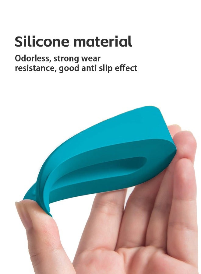 4 قطع من سدادة الباب مع دعامة، إسفين أمان مطاطي لأسفل الباب على السجاد والخرسانة والبلاط والمشمع والخشب، سدادة باب شديدة التحمل، ملحق مكتبي جميل وتحسين المنزل (أزرق) - Image 4