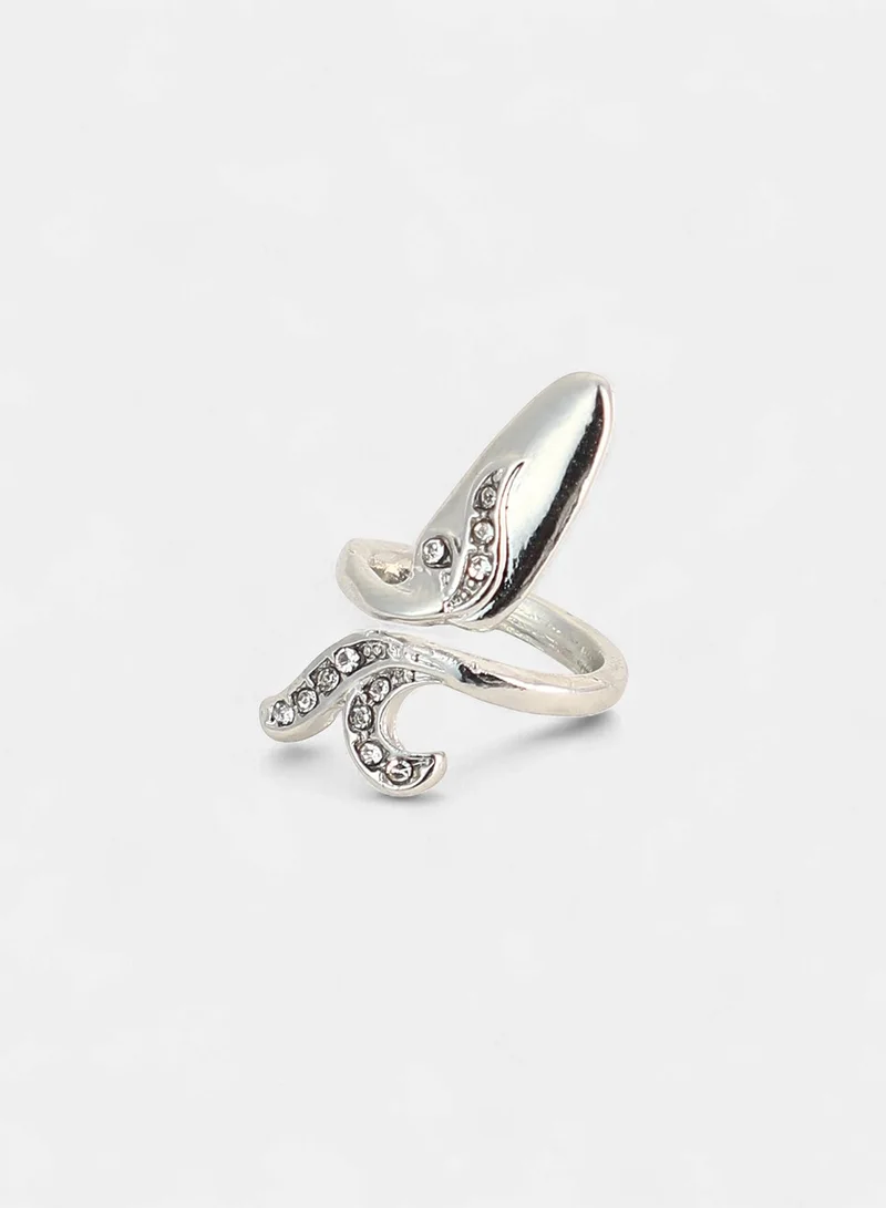Sohi  Women The Botanic Nail Ring Set | Metallic  Colour | Set Of 4 | One-Size | Artificial Stone Alloy Material | Adjustable Closure | Ring For Casual & Evening Wear for Women | Best Price UAE