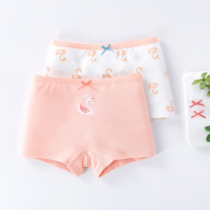 Girls Cotton Cartoon Briefs Antibacterial Kids Underwear GD209# Boxers/2 Pack 