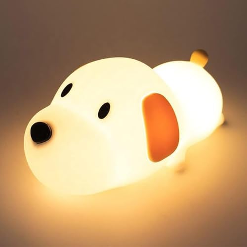 fizzytech Rechargeable Silicone Puppy Dog Night Lamp – Touch-Control Color-Changing LED Light for Kids' Bedroom Decor and Baby Gift(Silicone Dog Lamp) - Image 1