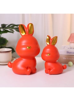 Generic Cute Zodiac Rabbit Piggy Bank Piggy Bank Resin Home Decoration Study Room Wine Cabinet Decoration Gift-Colour:Large Rabbit Piggy Bank (blue)  - Image 4