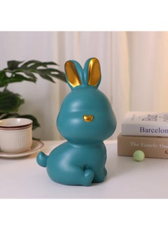 Generic Cute Zodiac Rabbit Piggy Bank Piggy Bank Resin Home Decoration Study Room Wine Cabinet Decoration Gift-Colour:Large Rabbit Piggy Bank (blue)  - Image 1