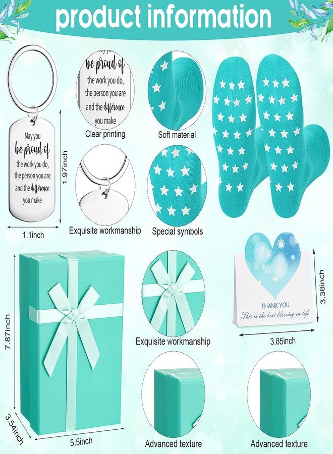 Tioncy 24 Pcs Thank You Gifts for Women, Employee Appreciation Gift Boxes Gratitude Baskets with Key Chain Mug Greeting Card Colorful Sock for Coworker Nurse Teacher (May You Be) - Image 3