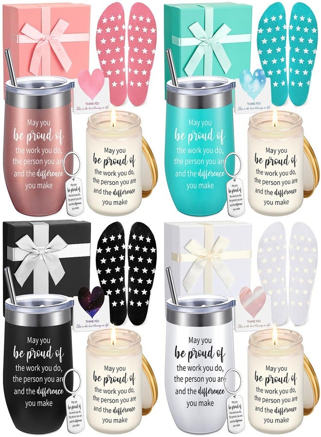 Tioncy 24 Pcs Thank You Gifts for Women, Employee Appreciation Gift Boxes Gratitude Baskets with Key Chain Mug Greeting Card Colorful Sock for Coworker Nurse Teacher (May You Be) - Image 1