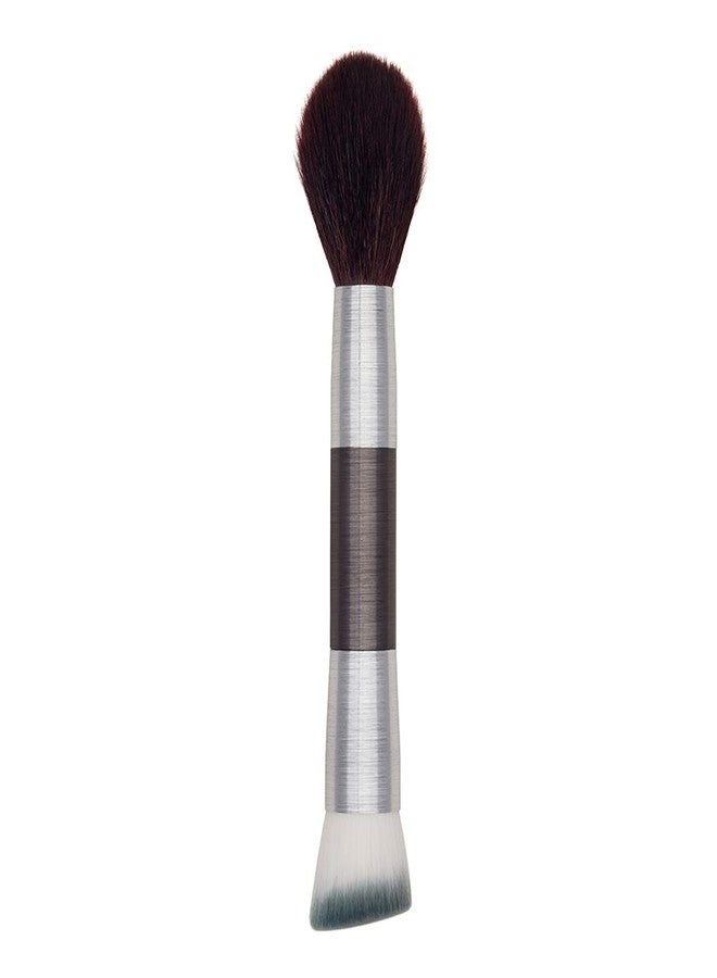 Mirabella Perfecting & Sculpting Duo Foundation Brush, Professional Makeup Brush Collection, Cruelty-Free Synthetic Bristle Brush, Hand-Sculpted Brushed Aluminum Handle Blending Brush for Makeup - Image 1