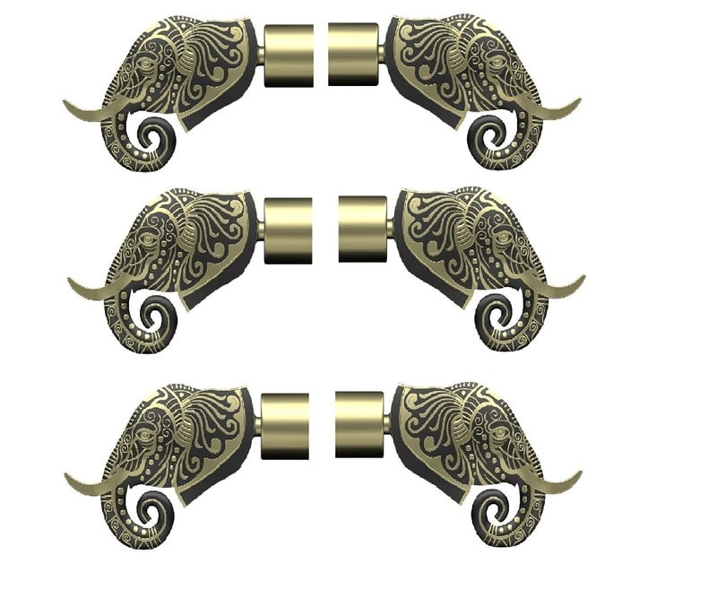 SPOTBIA Curtain Bracket Stainless SteelWithout SupportHome dcorCurtain Bracket Antique Finishwindo Door AccessoriesCurtain Knob 1 Inch Rod PocketCurtain AccessorisePack of 6 - Image 1