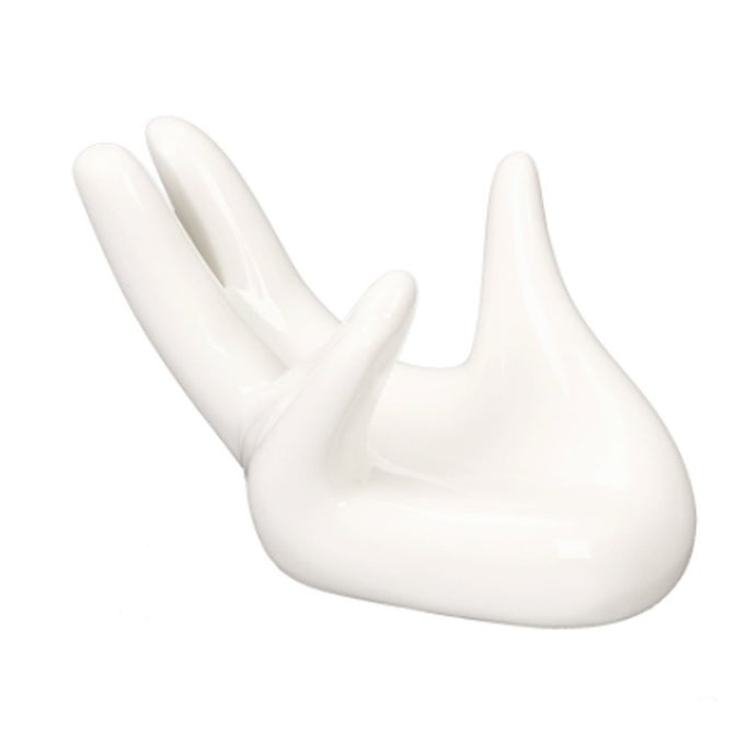 WHITE CERAMIC DECORATIVE EGG CUP HOLDER STAND BREAKFAST TABLE EGG CUP HOLDER STAND MAKEUP SPONGE BEAUTY BLENDER HOLDER CREATIVE HAND SHAPE EASTER EGG DISPLAY STAND FOR KITCHEN COOKING
