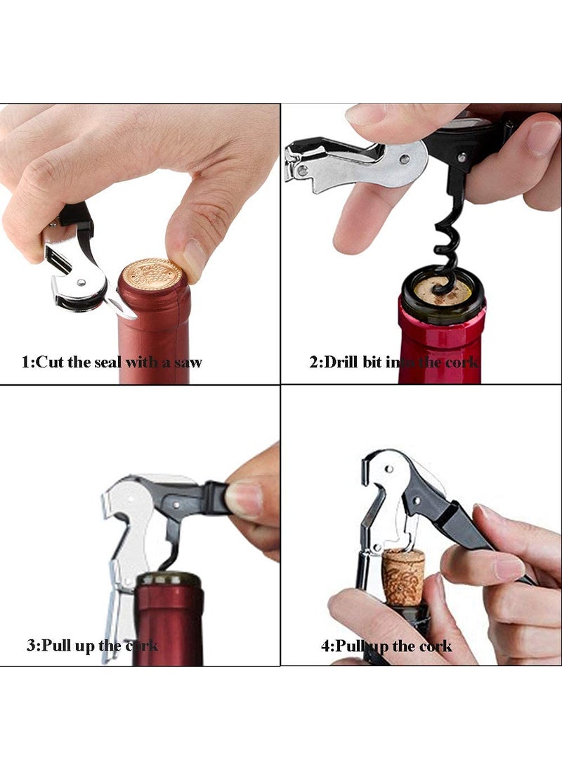 HASTHIP HASTHIP 4PCS Bottle Openers Wine Bottle Opener Kit for Beer or Wine Premium Wine Opener Gift Set Includes Corkscrew Bottle Stopper Wine Pourer and Wine RingGift Packaging  - Image 3