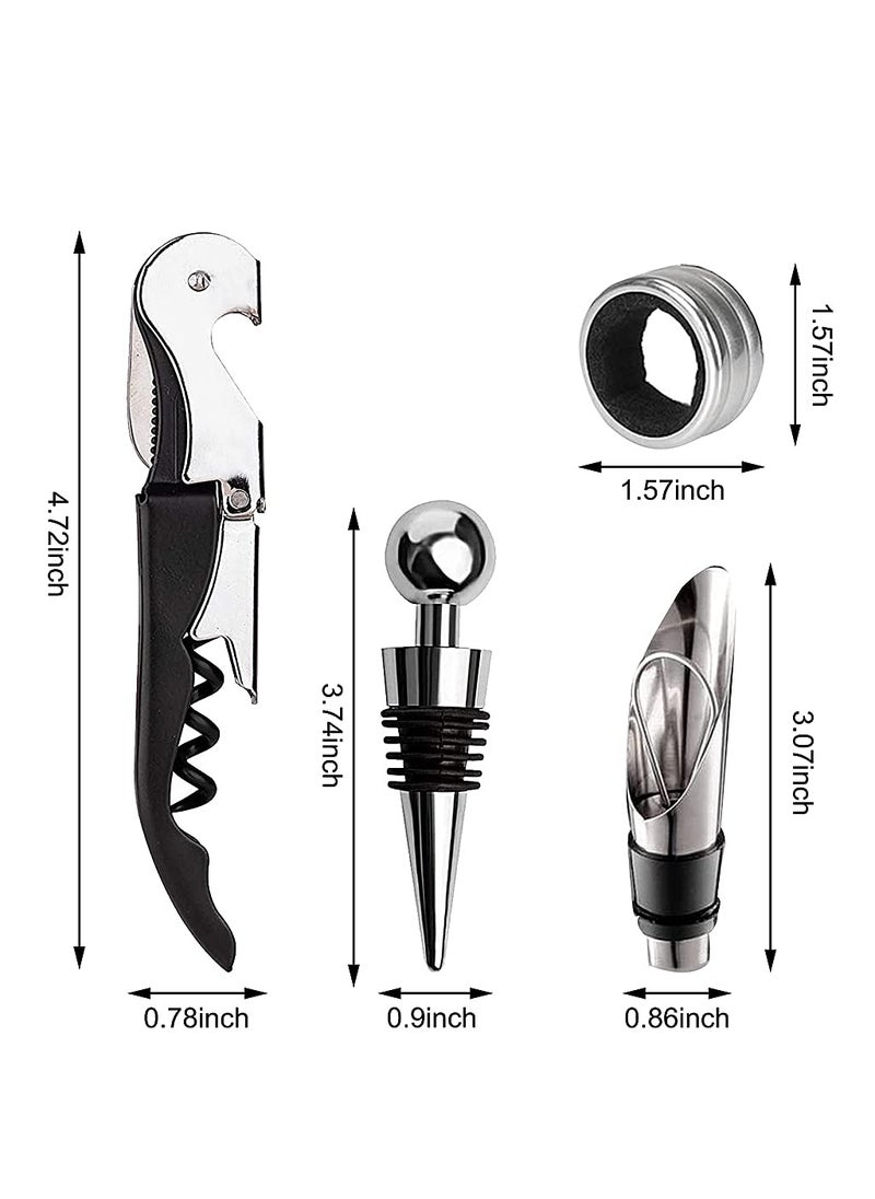 HASTHIP HASTHIP 4PCS Bottle Openers Wine Bottle Opener Kit for Beer or Wine Premium Wine Opener Gift Set Includes Corkscrew Bottle Stopper Wine Pourer and Wine RingGift Packaging  - Image 2