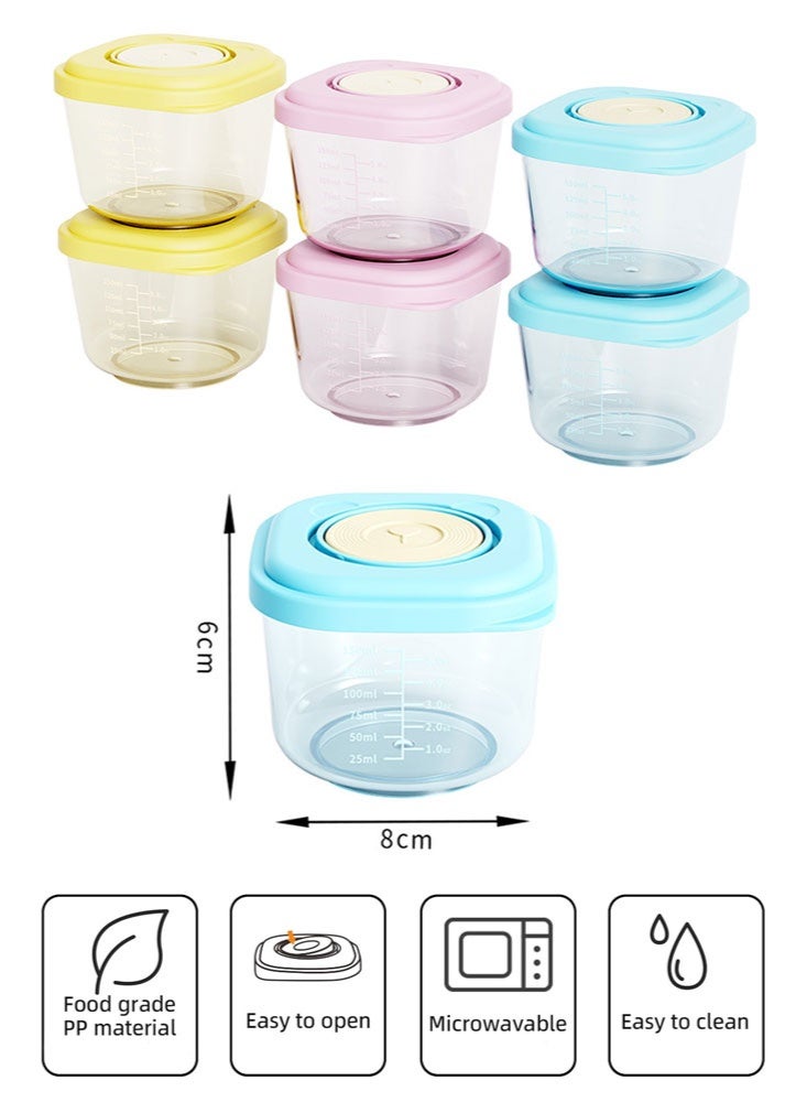 Sharpdo 6 PCS Baby Food Storage with Lid, Reusable Infant Food Containers Jars, Leak-Proof Snack Container for Infant & Babies, Microwave Dishwasher Friendly, 150ml - Image 5