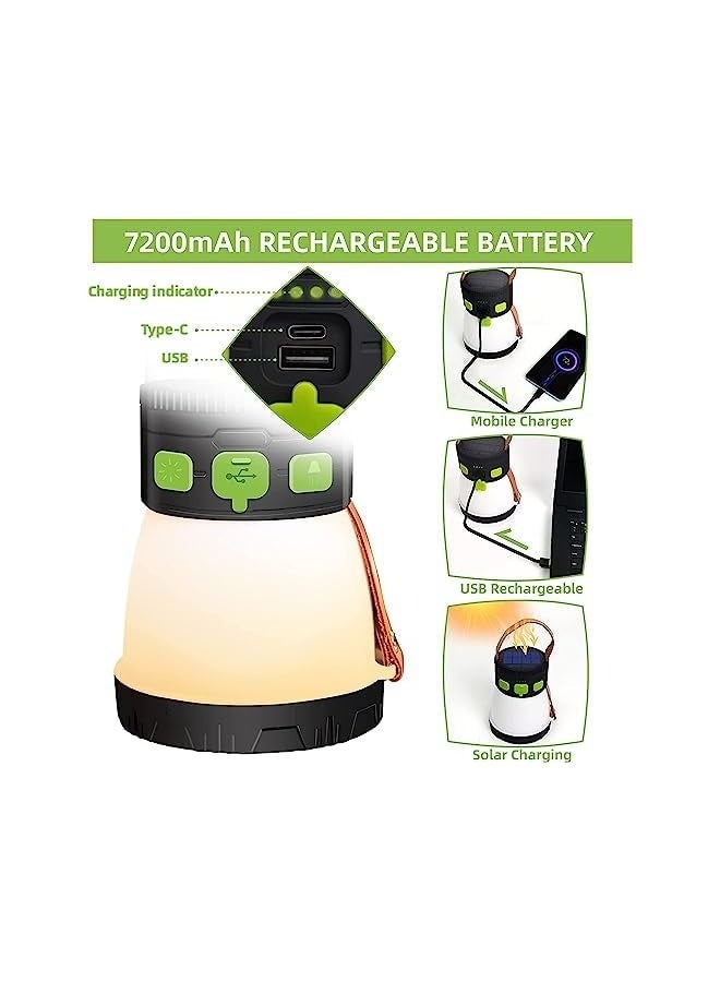 erorex Camping Lantern,LED Portable Flashlight RGB Camping Lights Waterproof for Power outages, Camp, Tents, Hiking, Fishing, Emergency, Hurricane, 3-in-1,Suitable for Emergency Hiking - Image 3
