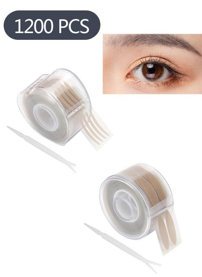 Ant 1200-Piece Eyelid Tape, Invisible Double Eyelid Lift Strips Instant Eyelid Stickers, Self-Adhesive Eye Tapes Fiber for Hooded Droopy Uneven Mono-eyelids, Big Eye Tools with Fork Rods & Tweezers  - Image 1