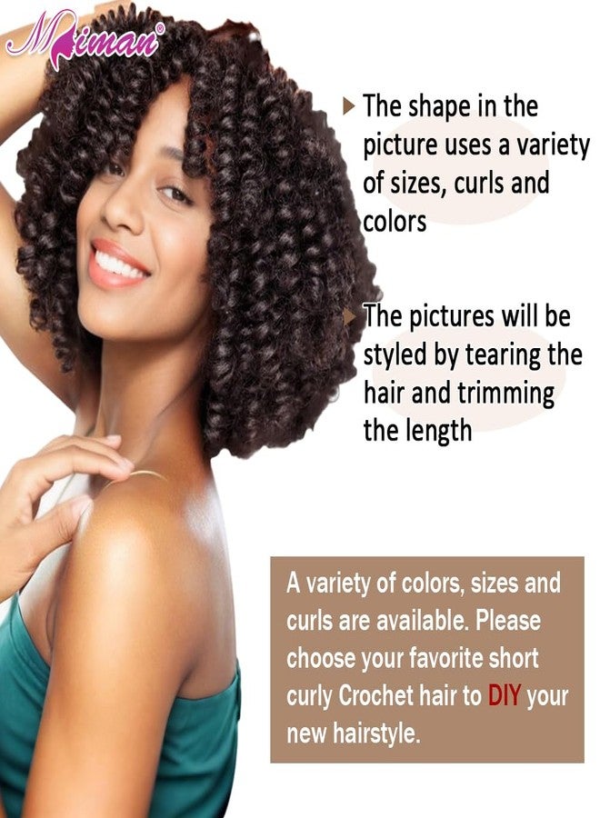 MIMAN 3 Packs 20 Inch Short Curly Crochet Hair Braids for Black Women 12MM 20roots/pack Synthetic Crochet Braiding Hair Extensions for Women DIY Mohawk Afro Braided Hairstyle (Natural Black #1B) - Image 2
