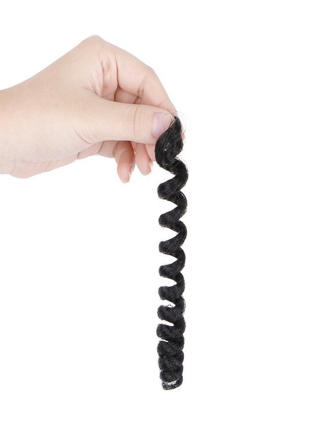 MIMAN 3 Packs 20 Inch Short Curly Crochet Hair Braids for Black Women 12MM 20roots/pack Synthetic Crochet Braiding Hair Extensions for Women DIY Mohawk Afro Braided Hairstyle (Natural Black #1B) - Image 5