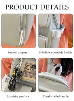 DUNISO 5PCS Kids School Backpack Set Canvas Laptop School Bag Sets for Kids with Tote Bag,Shoulder Bag,Pencil Box,Small Bag ,Large-capacity Bookbag for Girls Boys Back to School Supplies  - Image 3