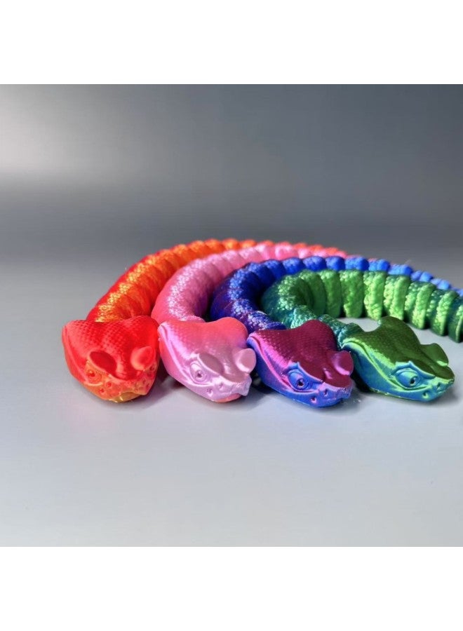 3D Printing Rattlesnake Toys Viper Children's Gift Creative Full Body Active Explosions Printing Rattlesnake-Color:Blue Green-Specifications:14cm Long  - Image 5
