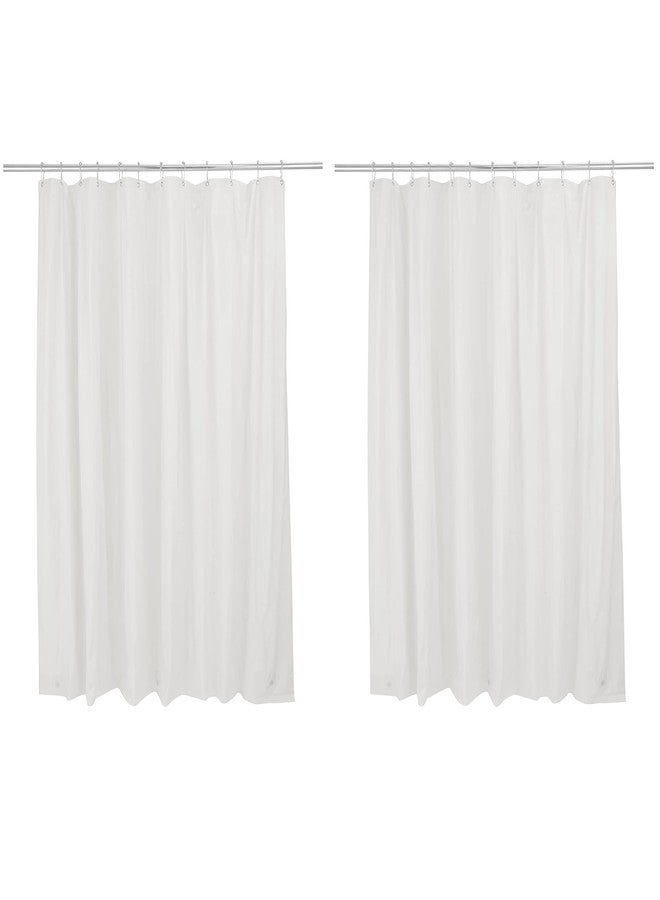 Bath Bliss 2 Pack PVC Heavy Weight Shower Curtain Liner with Suction Cup Splash Guard | 4G | 70" x 72" | Rust Resistant Copper Grommets | Magnetic Hem | White - Image 1