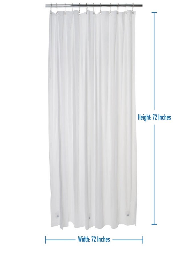 Bath Bliss 2 Pack PVC Heavy Weight Shower Curtain Liner with Suction Cup Splash Guard | 4G | 70" x 72" | Rust Resistant Copper Grommets | Magnetic Hem | White - Image 4