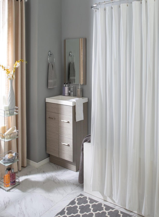 Bath Bliss 2 Pack PVC Heavy Weight Shower Curtain Liner with Suction Cup Splash Guard | 4G | 70" x 72" | Rust Resistant Copper Grommets | Magnetic Hem | White - Image 3