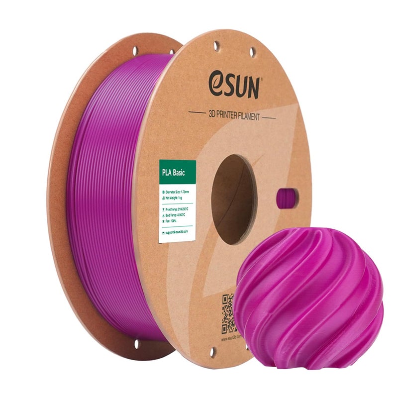 eSUN PLA Basic Filament 1.75mm, 3D Printer Filament High Speed PLA for Fast Printing, 1KG Spool (2.2 LBS) 3D Printing Filament for High Speed 3D Printers, Purple - Image 1