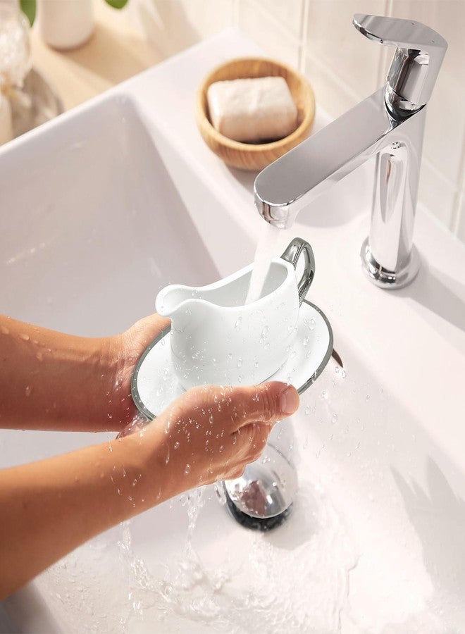 Nexboraque 14 oz Gravy Boat with Tray and Trim, Ceramic Sauce Boat with Silver Trim Ergonomic Handle and Dripless Lip Spout for Salad Dressings - Image 5