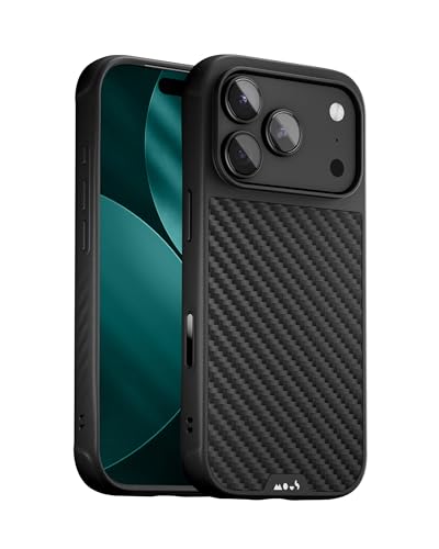 Mous for iPhone 17 Pro Max Case Compatible with MagSafe Limitless Protective Carbon Fibre Cover for iPhone 17 Pro Max Shockproof Full Camera Protection AntiScratch Back Black - Image 1