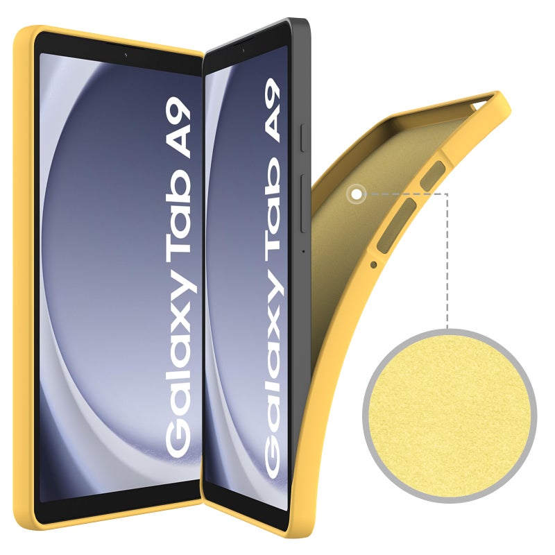 For Samsung Galaxy Tab A11 / A9 Pure Color Liquid Silicone Shockproof Tablet Case(Yellow) - Image 3