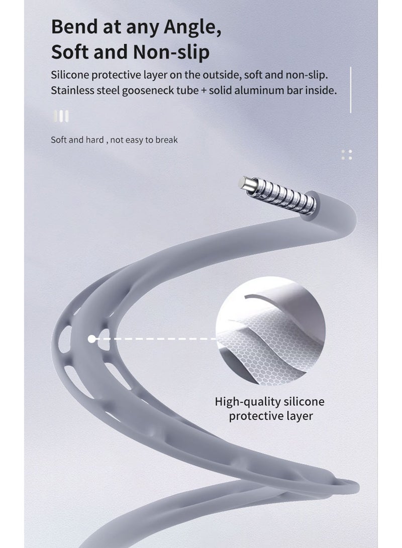 أورافلي حامل هاتف مغناطيسي للرقبة، حامل للهاتف الخلوي حول الرقبة، حامل POV/Vlog Selfie للهواتف بدون استخدام اليدين، حامل للرقبة لتسجيل الفيديو، حامل على الصدر لهاتف iPhone 15 14 13 12 Pro Max Plus Mini Series Android (رمادي) - Image 4