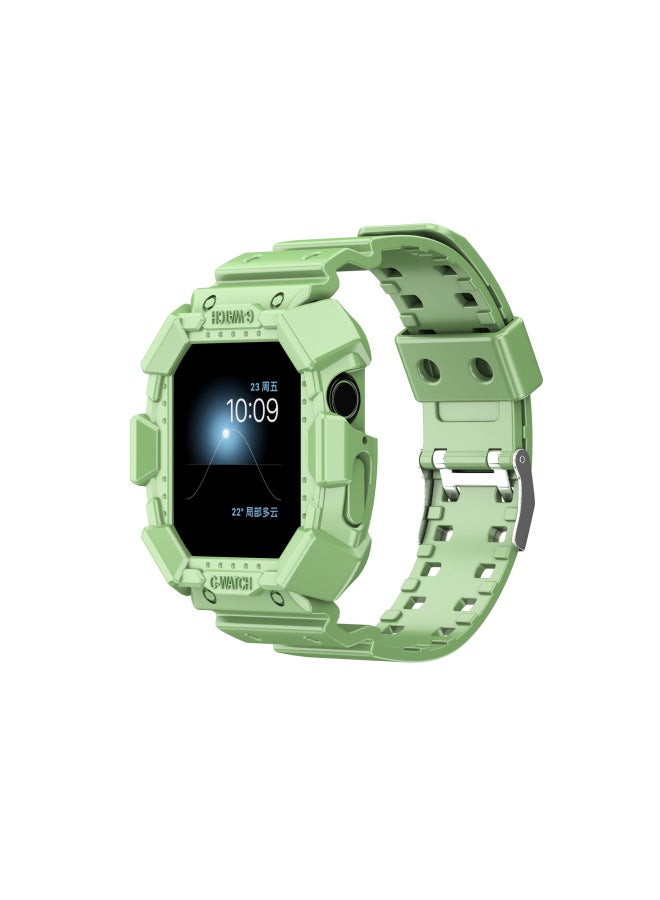 Applicable To For Apple Watch 8/7SE6 5/4/321 Glacier TPU Movement-Color:Light Green-Exterior Dimension:45mm