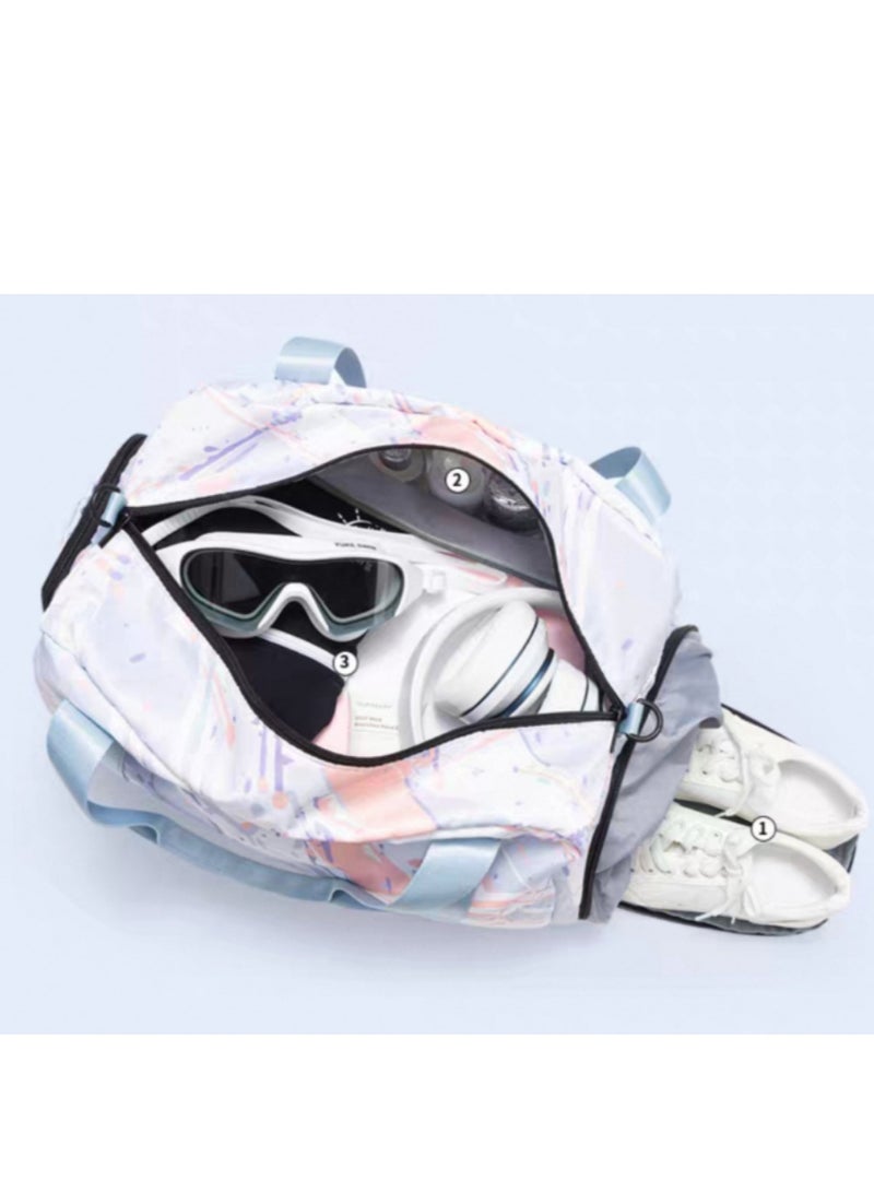YUKE Graffiti style swimming storage bag, men's and women's dry wet separation fitness bag ﻿ - Image 4