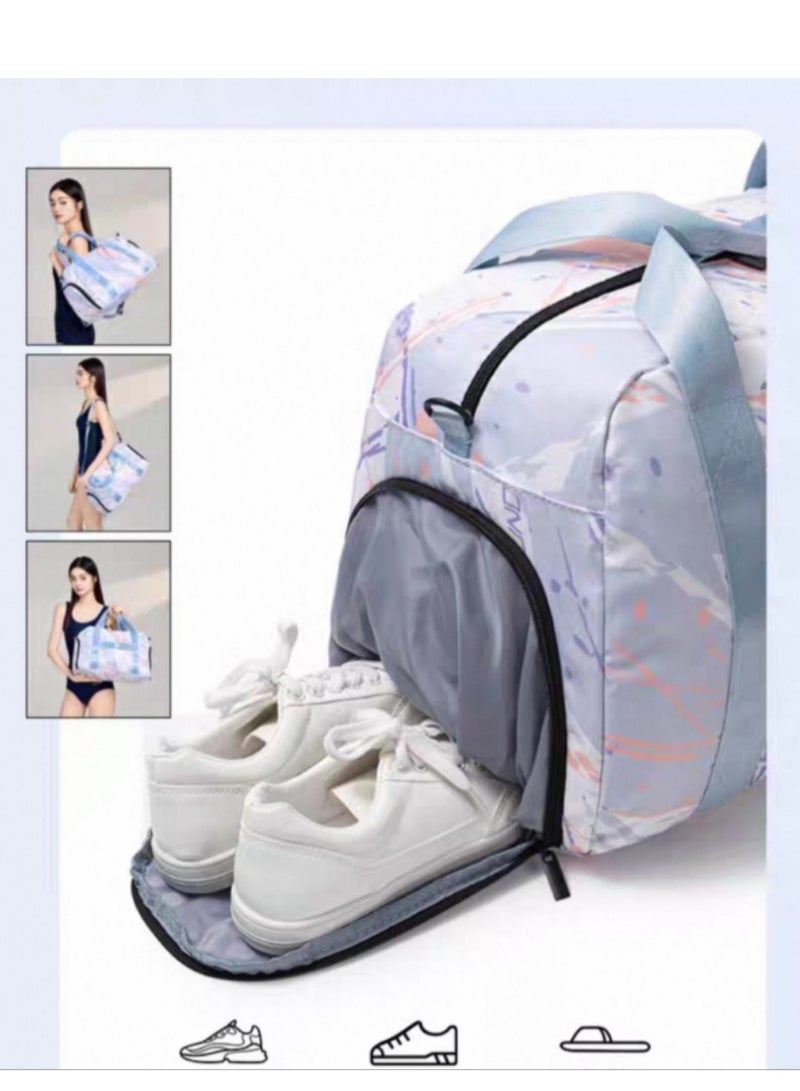 YUKE Graffiti style swimming storage bag, men's and women's dry wet separation fitness bag ﻿ - Image 2