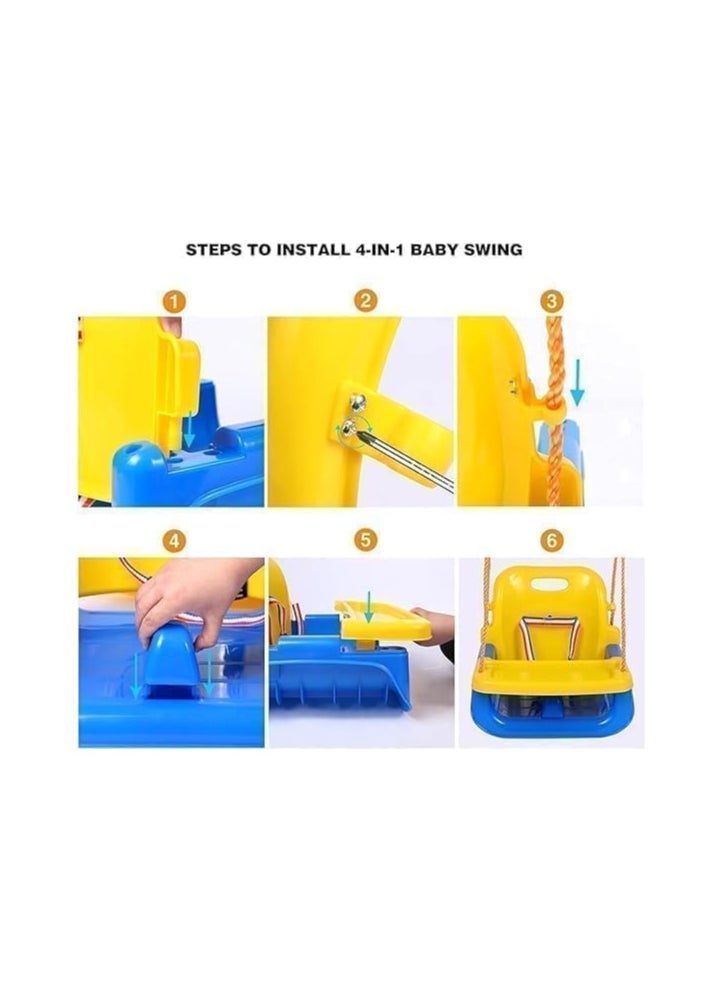 Piccasio 3 in 1 Plastic Swing for kids, Durable & Sturdy, Indoor & Outdoor Multifunctional Baby Swing, Non-Toxic Heavy Duty Seat Hanging Swing for Playground, Infants, Toddler, children, Eco-Friendly  - Image 5