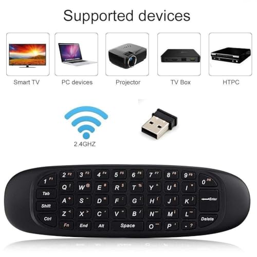 TIZOQ Air Mouse for Onida Android TV Box | Android TV Mini Keyboard Remote | 2.4GHZ Wireless Keyboard Android Remote Control Compatible for Onida (Black) - Image 4