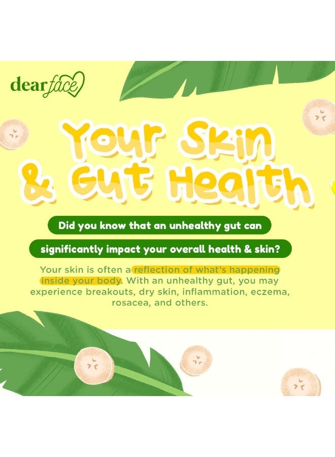 dear face Beauty Milk Banana Probiotic Collagen Drink Powder with Japanese Banana Flavor for Gut Health & Beauty Support 10 Sachets 180g - Image 2