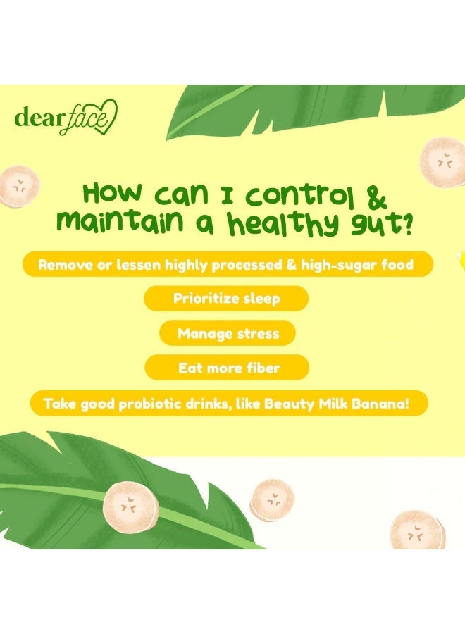 dear face Beauty Milk Banana Probiotic Collagen Drink Powder with Japanese Banana Flavor for Gut Health & Beauty Support 10 Sachets 180g - Image 3