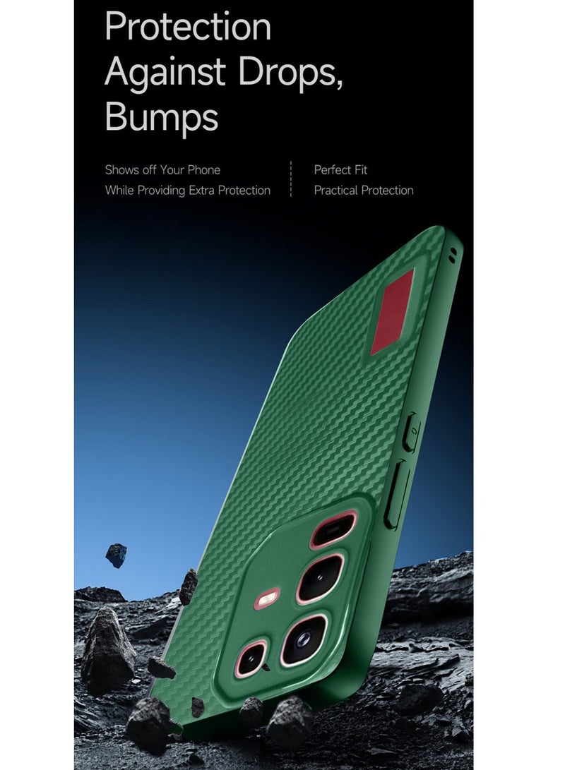 Wtech Infinix Note 50 Pro 4G 2025 Liquid Silicone Carbon Fiber Texture Case Cover (MCFPSN) - Dark Green - Image 4