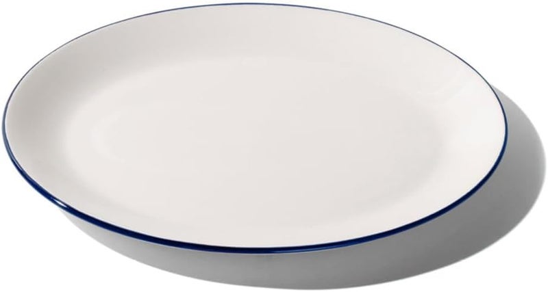 Madein Made In Cookware  Serving Platter  White With Navy Rim Porcelain England - Image 2