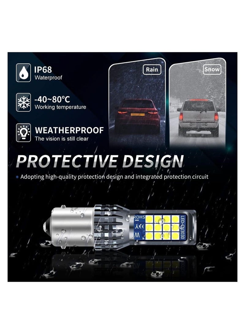 MUNTAQI 1156 Led Brake Light Bulbs, Super Bright Replace for Car Brake Light Reverse Light Tail Light Bulbs Stop Light, White BA15S 7506 1141 1003 P21W Led Bulbs, 2Pcs - Image 3